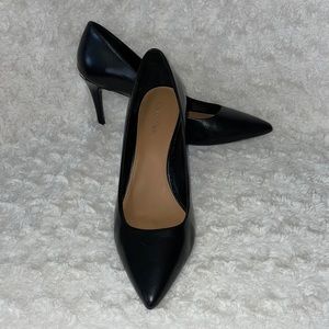 Calvin Klein Mid High Heel Pump with Silver Detail